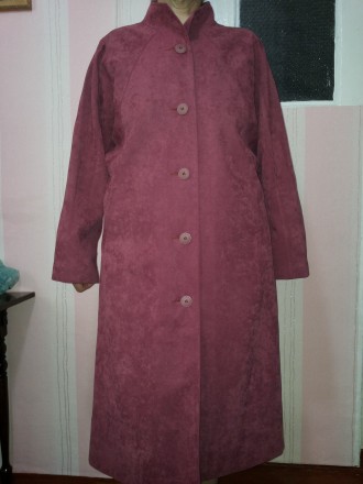 Пальто велюровое розовое размер 50-52 рост 170.. . фото 2