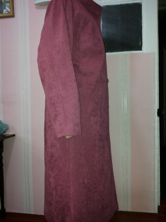 Пальто велюровое розовое размер 50-52 рост 170.. . фото 4