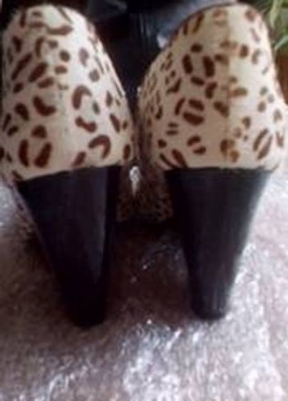 Туфли из меха пони, расцветка под леопарда, танкетка - лакированная кожа, подошв. . фото 4