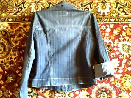 Пиджак джинсовый 46-48 р.,на пуговицах,в хорошем состоянии, дл. рукава65см., дл.. . фото 1