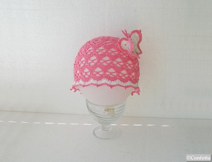нежная ажурная шапочка-панамка для маленькой модницы.красивого розового цвета, с. . фото 3