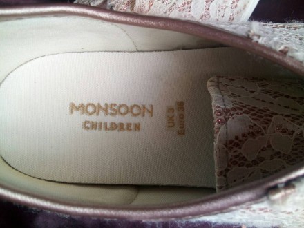 Очень красивые, стильные кеды Monsoоn (Aнглия) на шнуровке, размер 36 длина стел. . фото 6