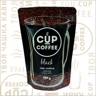 Кава "Cup-Coffee" BLACK сублiмована 150гр
ящик 25шт. опт от ящика. доставка бес. . фото 2
