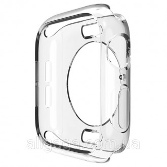 Чехол TPU прозрачный 360 для Apple Watch 38mm (Прозрачный). . фото 5