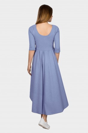 Платье Светлана из ткани  джерси голубого, персикового и  лилового цвета, ткань . . фото 3