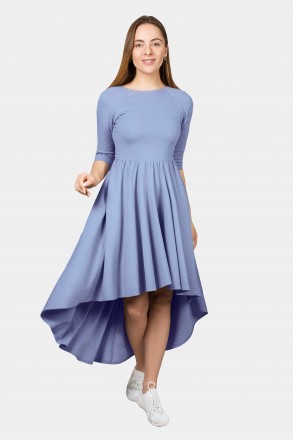 Платье Светлана из ткани  джерси голубого, персикового и  лилового цвета, ткань . . фото 2
