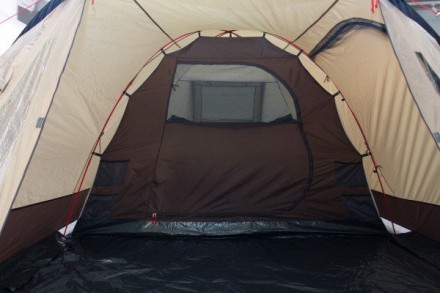 Кемпинговая 4-ох местная палатка для длительного отдыха, с разделяемым спальным . . фото 4