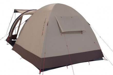 Кемпинговая 4-ох местная палатка для длительного отдыха, с разделяемым спальным . . фото 3