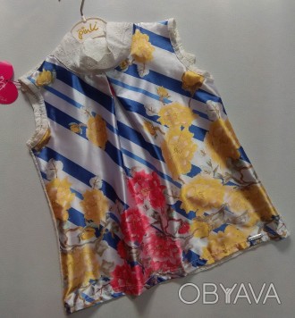 Красивая блуза с цветами от итальянского бренда Sarah Chole для девочки в размер. . фото 1