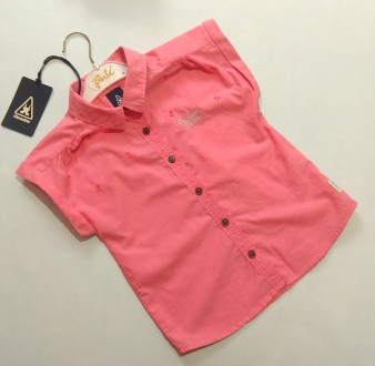 Стильная коралловая рубашка с принтом якорей от голландского бренда Gaastar для . . фото 2
