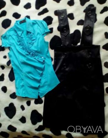 Набор блуза и сарафан классика, размер L. Материал стрейч. Перешлю почтой. Цена . . фото 1