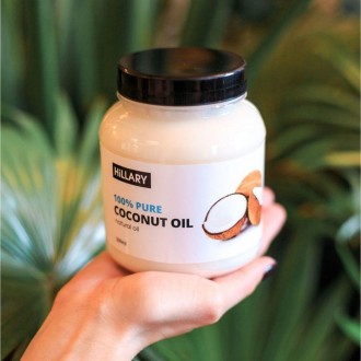 
Кокосовое масло рафинированное Hillary Premium Quality Coconut Oil 500 мл, 100. . фото 4