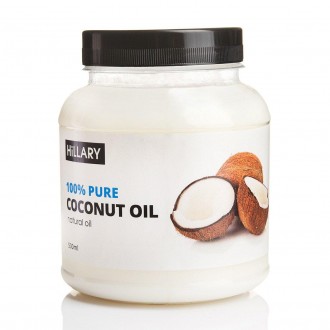  
Кокосовое масло рафинированное Hillary Premium Quality Coconut Oil 500 мл, 100. . фото 5