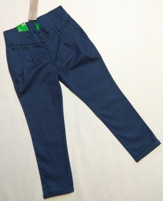 Стильные темно-синие брюки от итальянского бренда Benetton для девочки в размере. . фото 2