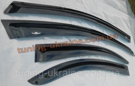 Дефлекторы боковых окон (ветровики) HIC для Fiat Doblo 2010-14. Выполнены из выс. . фото 3