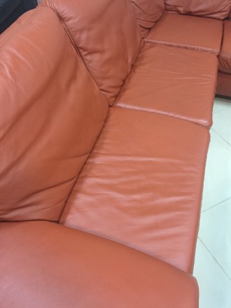 Кожаный угловой диван "Redford" терракотового цвета, в превосходном состоянии. М. . фото 6