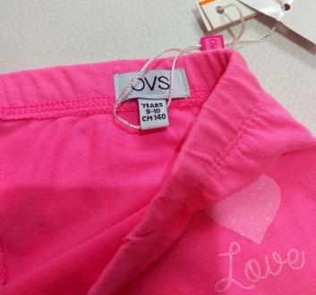 Розовые лосины / леггинсы с сердечком от итальянского бренда OVS в размере 6-7 л. . фото 6