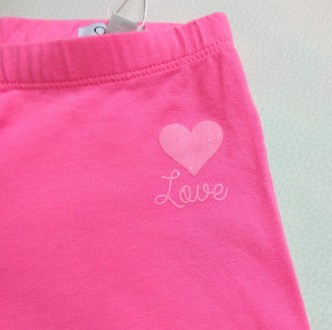 Розовые лосины / леггинсы с сердечком от итальянского бренда OVS в размере 6-7 л. . фото 4