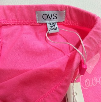 Розовые лосины / леггинсы с сердечком от итальянского бренда OVS в размере 6-7 л. . фото 5
