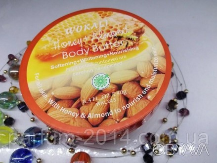 Крем баттер для тела на основе масла миндаля и меда Wokali Honey Almond Body But. . фото 1