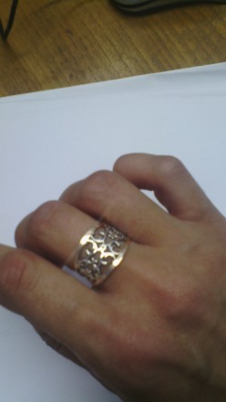 Срібний перстень із золотими пластинками, в арабському стилі, дуже гарний.. . фото 8