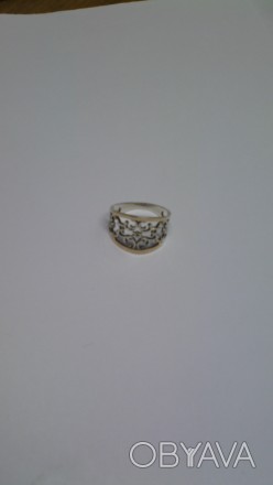 Срібний перстень із золотими пластинками, в арабському стилі, дуже гарний.. . фото 1