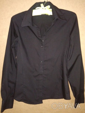 Классическая черная рубашка. Размер М.. . фото 1