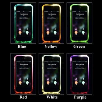 Новий світлодіодний чохол на iphone 5 та 6, в наявності є 6 кольорів: прозорий,ж. . фото 5