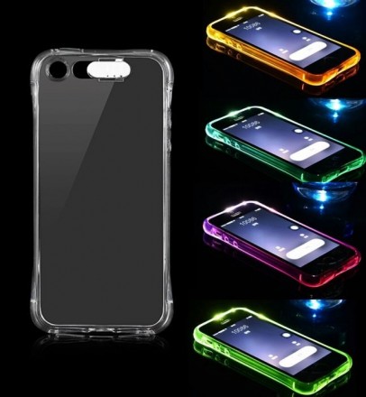 Новий світлодіодний чохол на iphone 5 та 6, в наявності є 6 кольорів: прозорий,ж. . фото 6