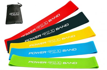 Набор фитнес резинок 4FIZJO Mini Power Band для тренировок 5 шт., эспандер ленто. . фото 2