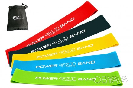 Набор фитнес резинок 4FIZJO Mini Power Band для тренировок 5 шт., эспандер ленто. . фото 1