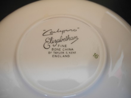 Винтажные чашка и блюдце  «Calypso Elizabethan» из костяного фарфора (fine bone . . фото 8
