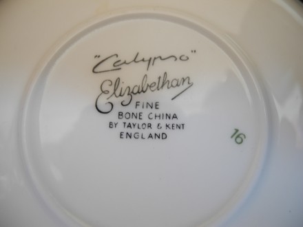 Винтажные чашка и блюдце  «Calypso Elizabethan» из костяного фарфора (fine bone . . фото 7