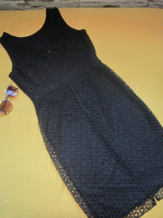 Красивое нарядное платье в узорах, F&F, р.38, Турция. Цвет - черный. Платье на п. . фото 6