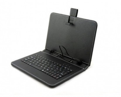 Обложка-чехол для планшета 10 дюймов с USB клавиатурой microUSB, двухсторонний к. . фото 3