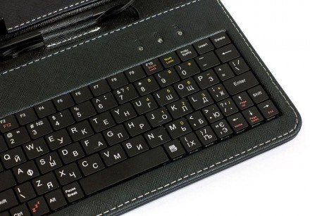 Обложка-чехол для планшета 10 дюймов с USB клавиатурой microUSB, двухсторонний к. . фото 4