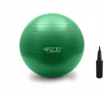  Гимнастический мяч для фитнеса 4FIZJO 75 см Anti-Burst Green, фитбол для спины,. . фото 2