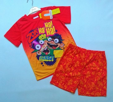 Яркий летний костюм из шорт и футболки с принтом от бренда Nickelodeon для мальч. . фото 2