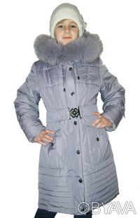 Детское зимнее пальто для девочек ,с натуральным мехом.
Модель средней длины ( . . фото 2