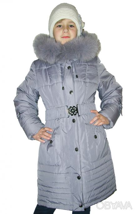 Детское зимнее пальто для девочек ,с натуральным мехом.
Модель средней длины ( . . фото 1