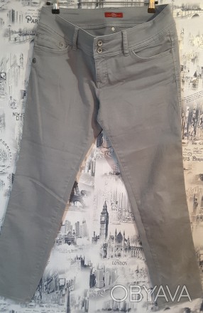 Брюки- джинсы от немецкого бренда S.Oliver UK 14 светло- серого цвета разнообраз. . фото 1