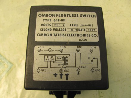 Выключатель для контроля уровня воды  OMRON тип 61F-GP. Питание 220 V AC. Произв. . фото 2