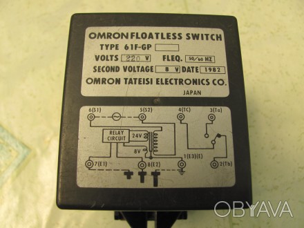 Выключатель для контроля уровня воды  OMRON тип 61F-GP. Питание 220 V AC. Произв. . фото 1