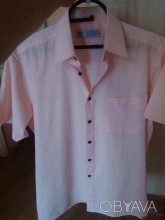 Шведка, рубашка на лето красивого нежно-персикового цвета. Тоненькая, легко стир. . фото 1