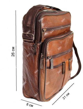 Мужская сумка из натуральной кожи через плечо светло-коричневого цвета. Можно но. . фото 5