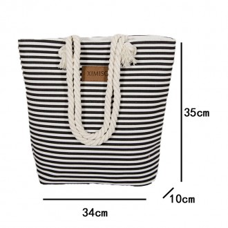 Женская пляжная сумка
Размер:35*10*34
Материал: холст
Цвет: синий, черный, кр. . фото 3
