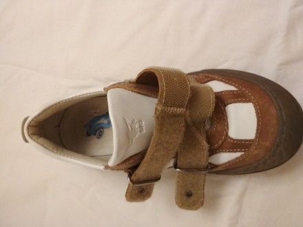 Туфли-кроссовки отличного качества, полностью кожаные, коричневого цвета с белым. . фото 11