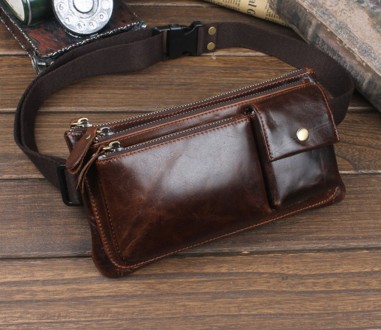 Мужской клатч ― сумочка с ремнем, выполнена из натуральной кожи ― краст, которая. . фото 2