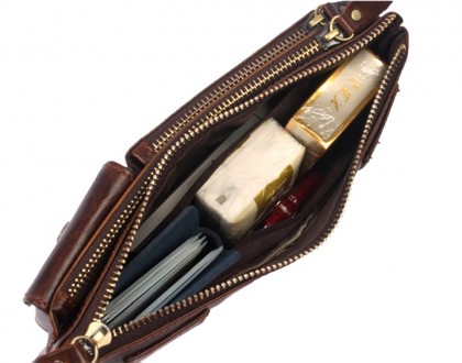 Мужской клатч ― сумочка с ремнем, выполнена из натуральной кожи ― краст, которая. . фото 4