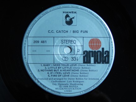 C.C. Catch ‎– Big Fun

Label:
Ariola ‎– 5C 209481, BMG Ariola España ‎– 5C 20. . фото 5